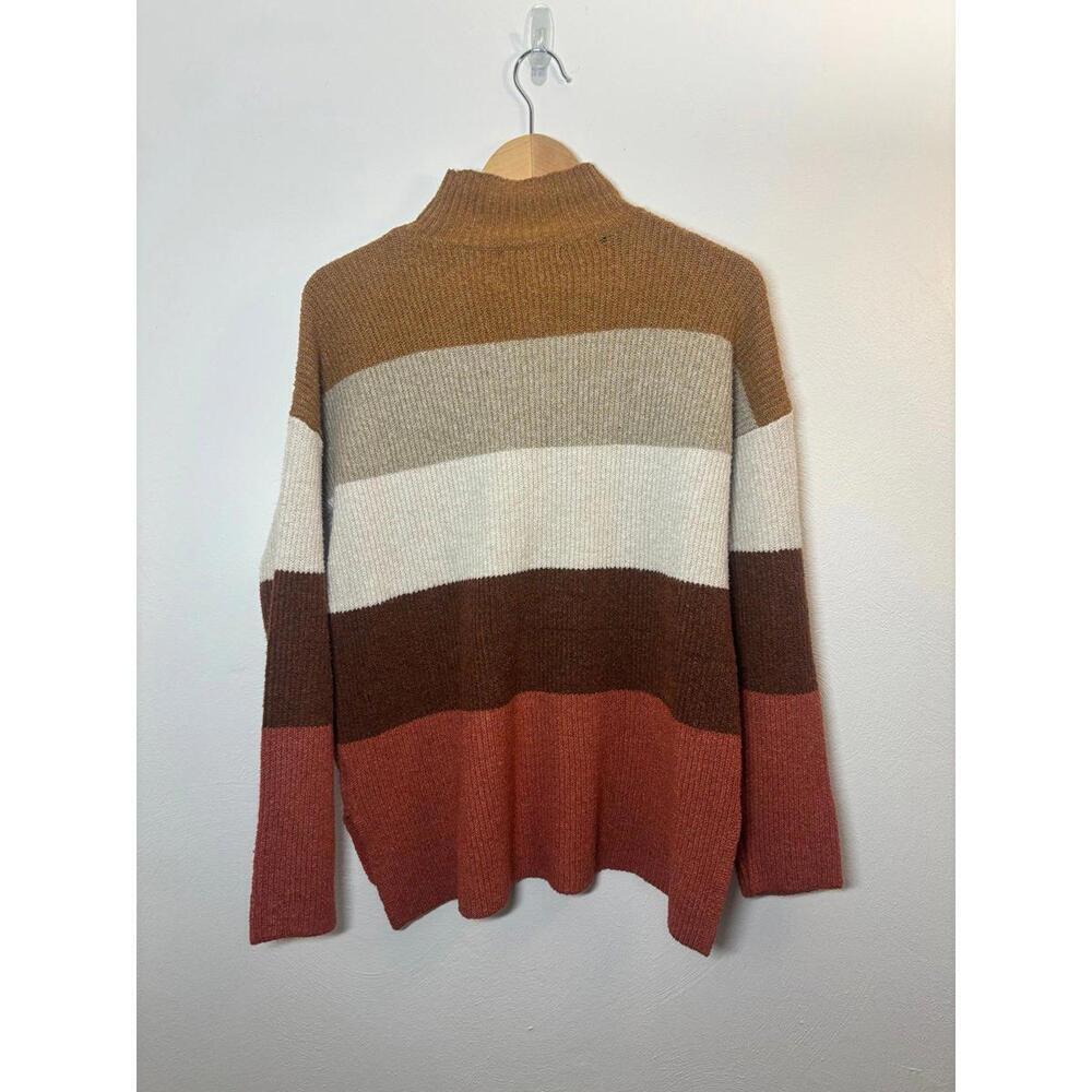 Olive & Oak Stripe Mock Neck Sweater Size Medium - Picture 2 of 8